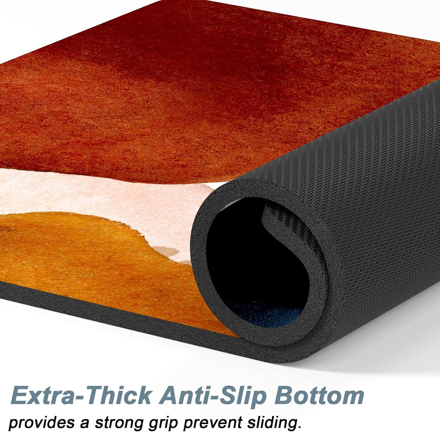 Rnivvi Dog Food Mat, 12" x 19" Absorbent Dog Cat Bowl Mat for Food and Water, Cute Anti-Slip Rubber Pet Feeding Rug Protect Floors, Puppy Placemat for Feeding & Watering Supplies, Abstract Stones