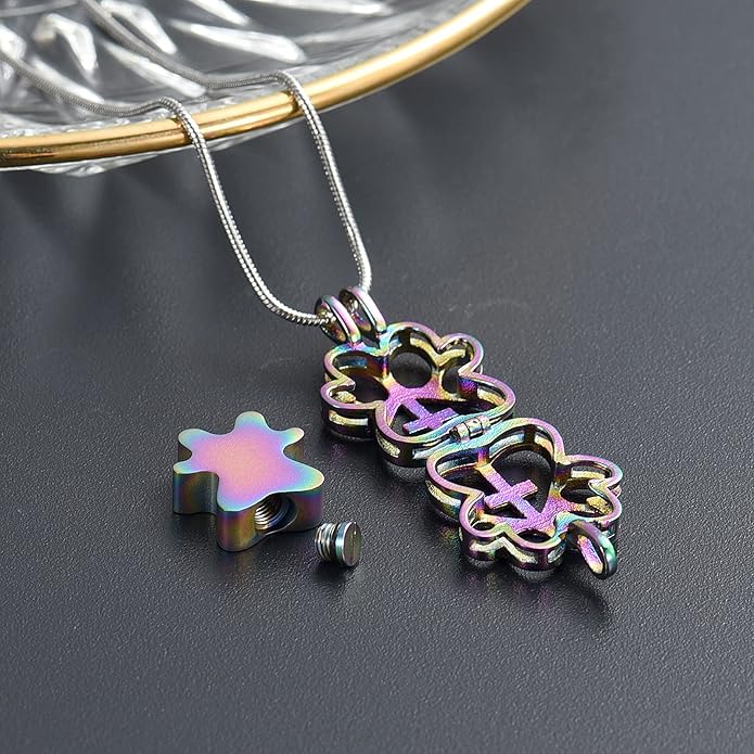 Pet Cremation Jewelry for Dog/Cat Paw Stainless Steel Memorial Locket Urn Necklace with Hollow Urn Cremation Jewelry for Ashes