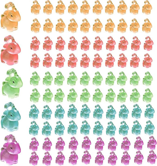 Mini Resin Goats Bulk 100Pcs Ornaments Glow in The Dark Animal Figurines DIY Accessories for Desk or Farm