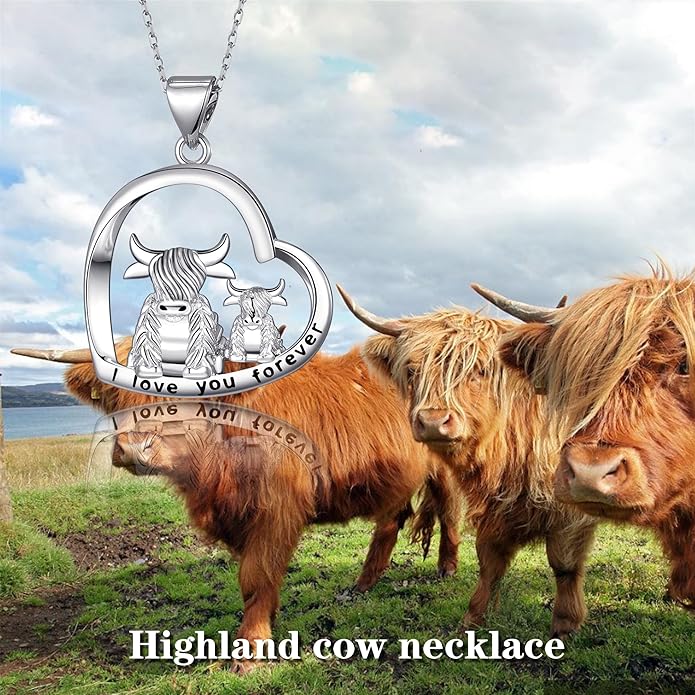 Penguin/Elephant/Frog Mushroom/Cat/Fox/Highland Cow/Axolotl/Yorkie Necklace Jewelry for Women Birthday Christmas Gifts