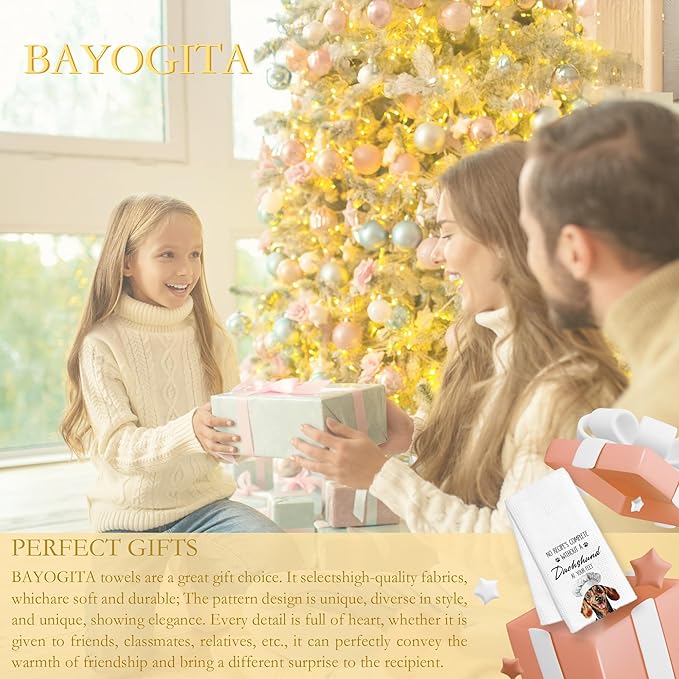 Dachshund Kitchen Towels Decorative, Weiner Dog Dish Tea Towels for Kitchen Drying, Weiner Dachshund Lover Gifts Hand Towels, Pet Lovers Dog Mom Gifts, 16x24 Inch