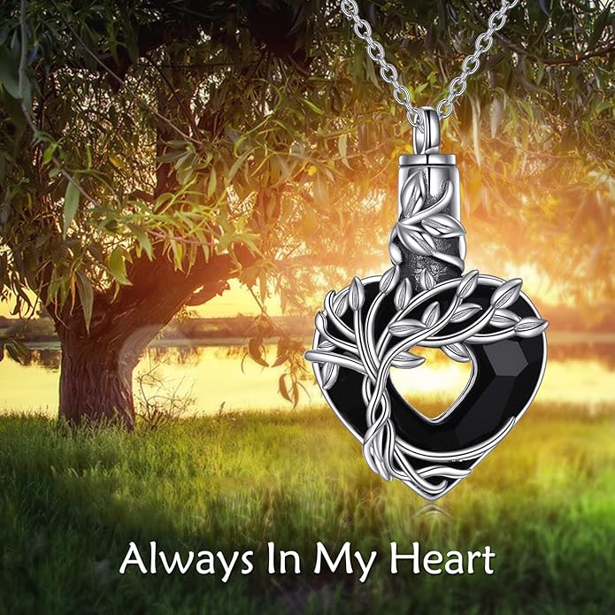 TIGER RIDER Urn Necklace for Ashes for Women 925 Sterling Silver Cremation Jewelry for Ashes