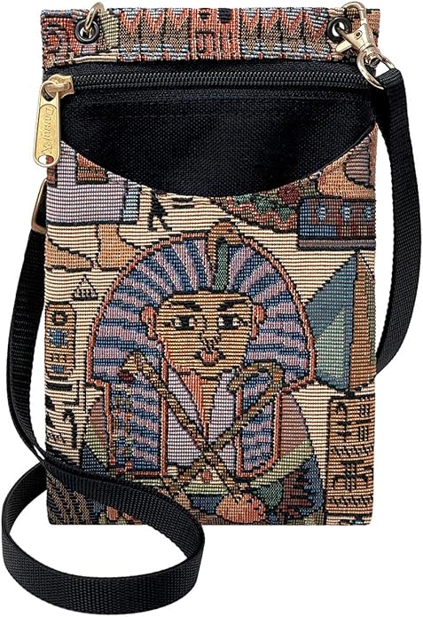Danny K. Women's Tapestry Crossbody Cell Phone or Passport Purse, Handmade in USA