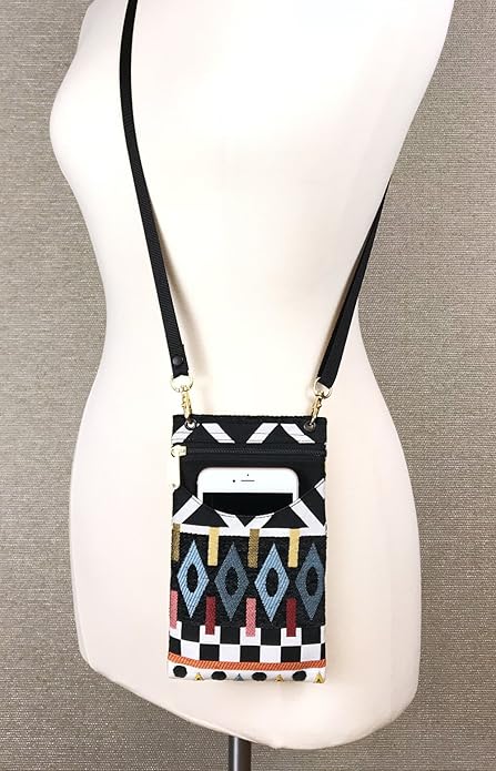 Danny K. Women's Tapestry Crossbody Cell Phone or Passport Purse, Handmade in USA