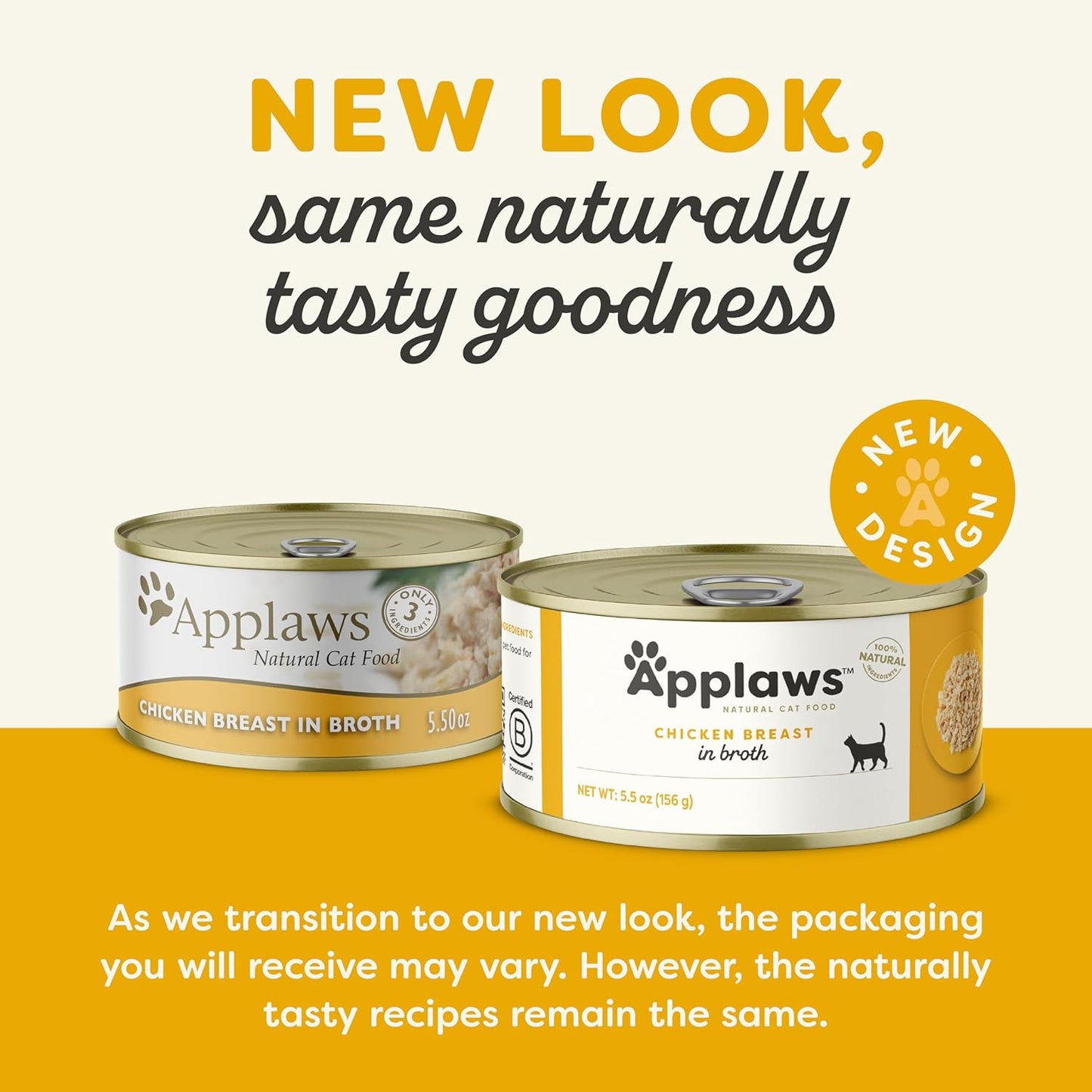 Applaws Natural Wet Cat Food in Broth, Limited Ingredient Canned Wet Cat Food, No Additives, Made with Natural Ingredients, Chicken Breast in Broth (6 x 5.5oz Cans)