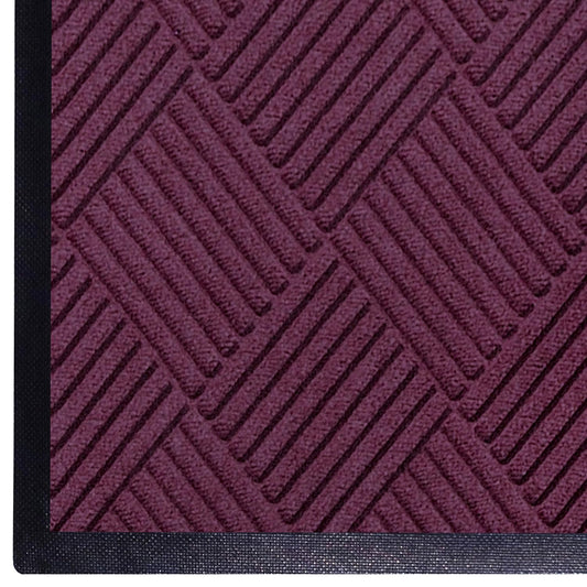 M + A Matting WaterHog Diamond | Commercial-Grade Entrance Mat with Rubber Border – Indoor/Outdoor, Quick Drying, Stain Resistant Door Mat (Bordeaux, 4' x 10')