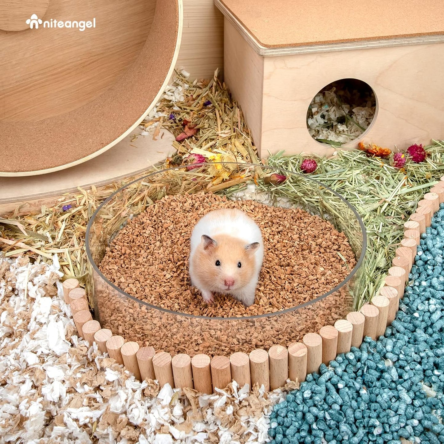Niteangel Natural Coco/Cork Hamster Bedding Pet Litter for Dwarf Syrian Hamsters, Gerbils, mices, Degus or Other Small Animal