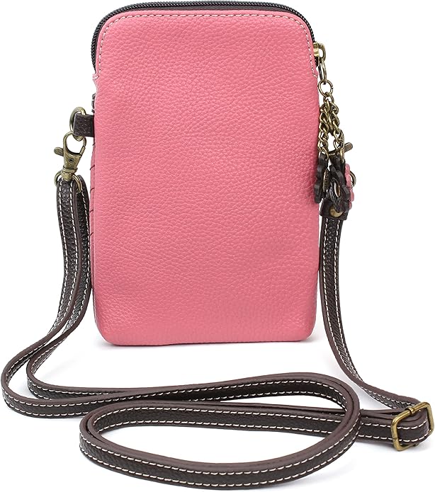 CHALA Cell Phone Crossbody Purse-Women PU Leather/Canvas Multicolor Handbag with Adjustable Strap