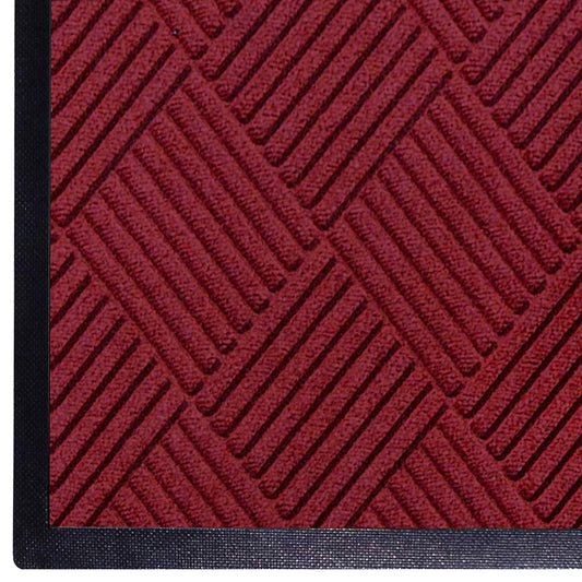 WaterHog Diamond | Commercial-Grade Entrance Mat with Rubber Border – Indoor/Outdoor, Quick Drying, Stain Resistant Door Mat (Red/Black, 4' x 6')
