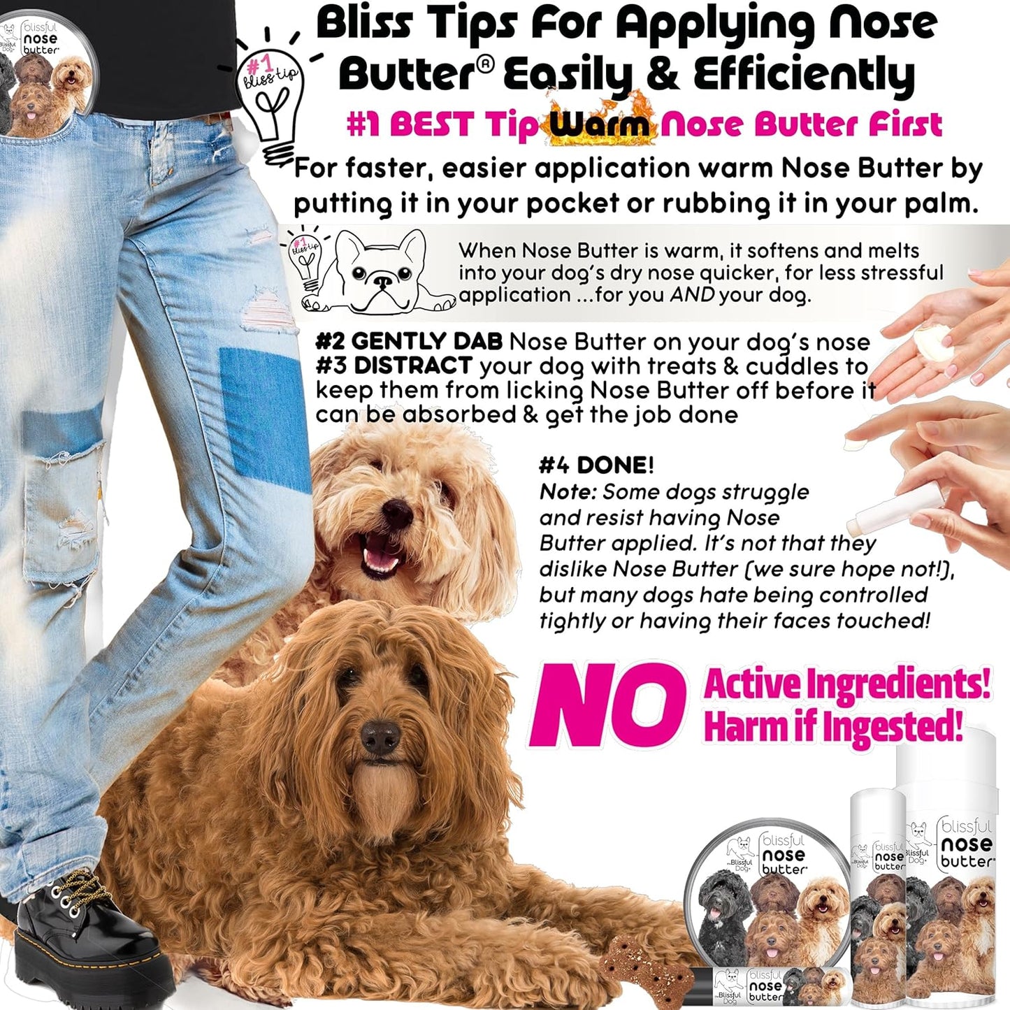 The Blissful Dog Labradoodle Unscented Nose Butter - Dog Nose Butter, 4 Ounce