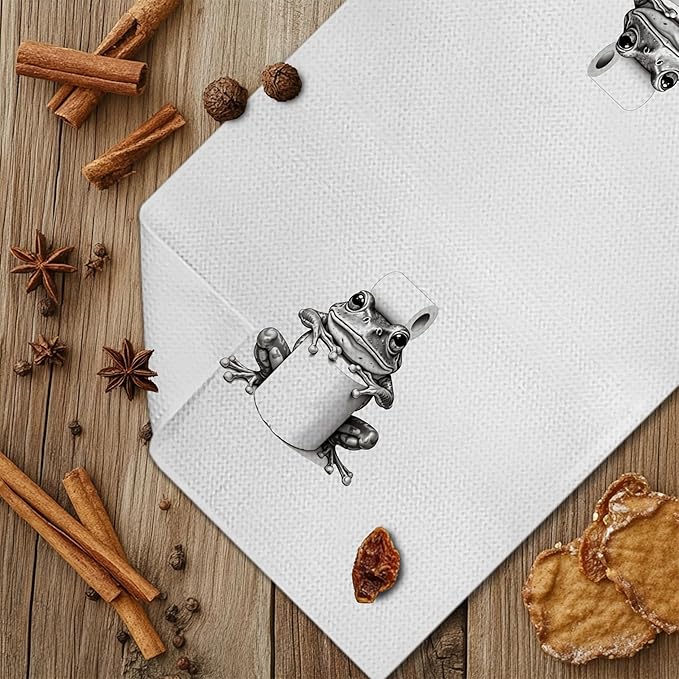 Funny Bathroom Hand Towels，Frog Gifts for Women,Frog Bathroom Decor,16x24 inch