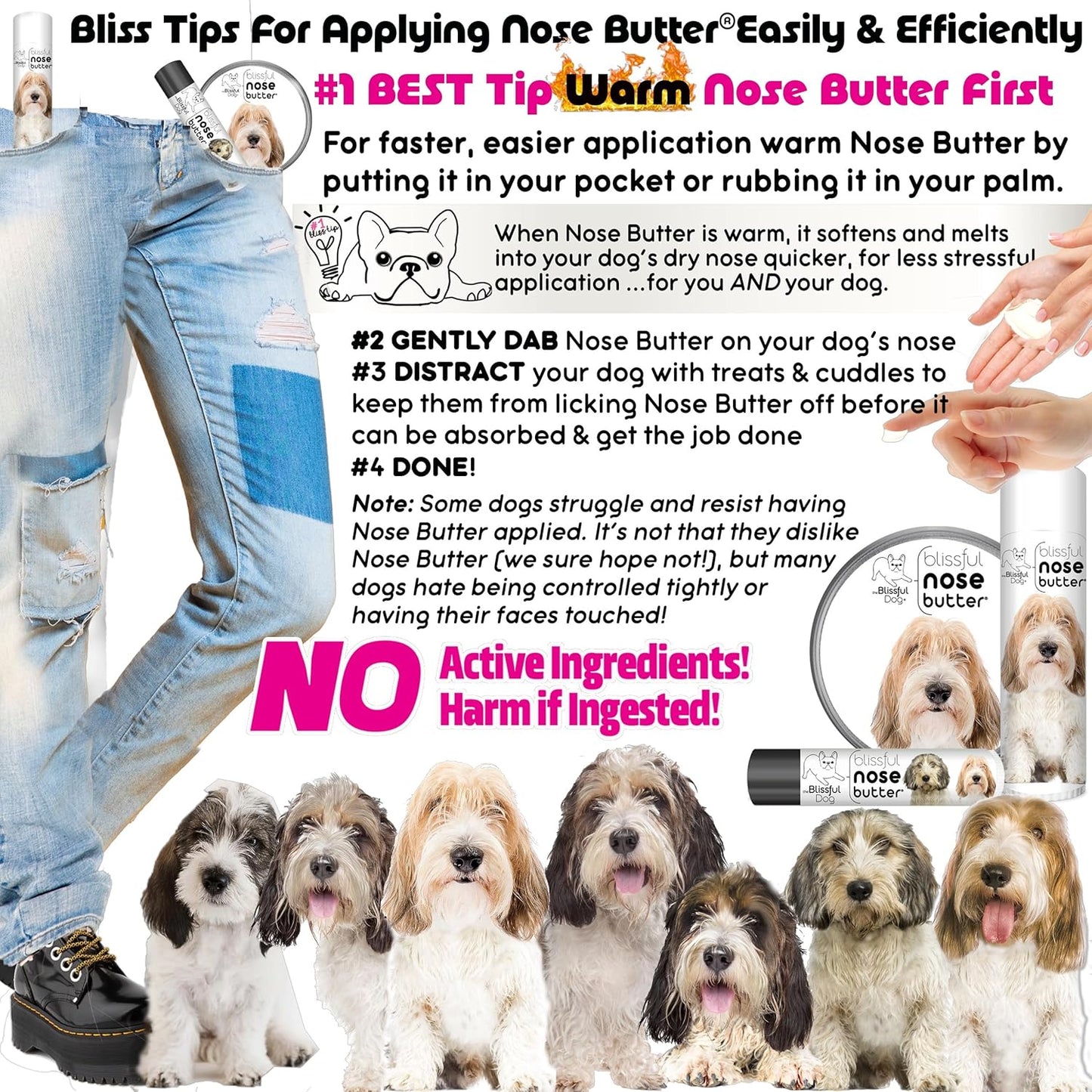 Petit Basset Griffon Unscented Nose Butter - Dog Nose Butter, 16 Ounce