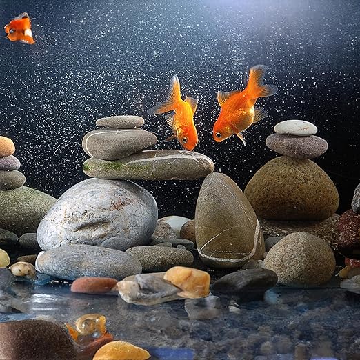 40lbs Large River Rocks for Landscaping, 3-4 Inch Natural Unpolished Bulk Pebbles, Hand-Picked Premium Stones for Garden Design Fish Tank, Flower Pots, Pathways and Backyard, Mixed Color