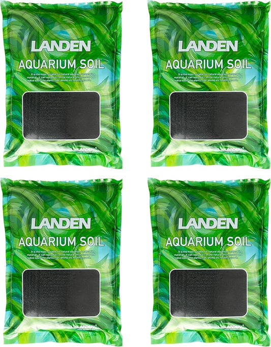 Landen Aqua Soil Substrate for Natural Planted Aquarium, Plant or Shrimp Stratum, Clay Gravel and Stable Porous Substrate for Freshwater Aquarium, Black Color 40lbs