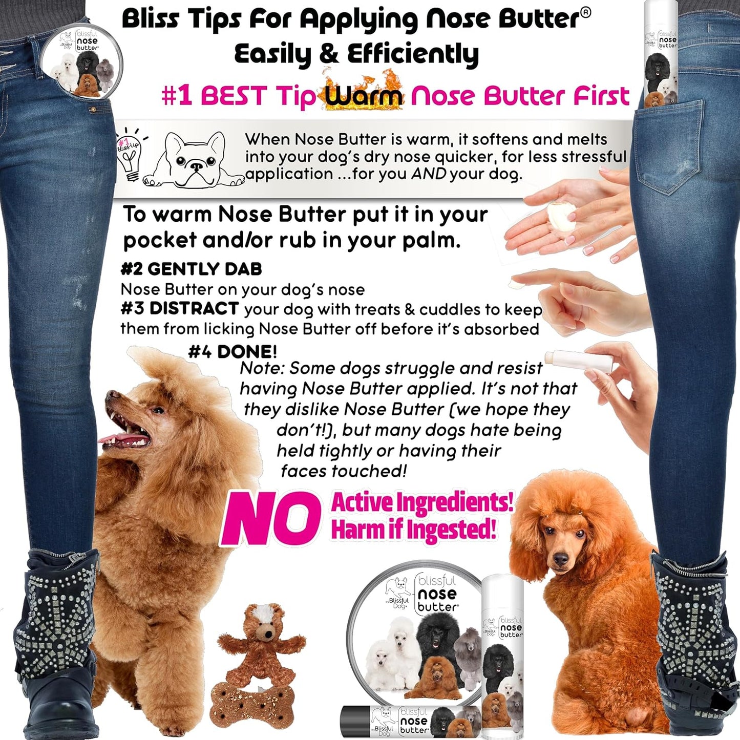 The Blissful Dog Poodle Unscented Nose Butter - Dog Nose Butter, 0.50 Ounce