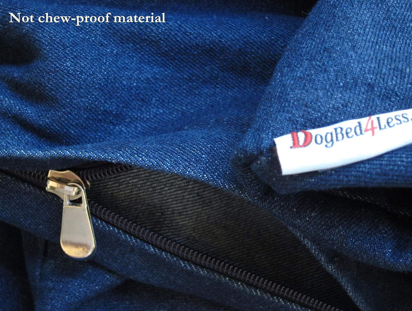 Dogbed4less Jumbo Orthopedic Memory Foam Dog Bed for Large Dogs with Durable Denim Cover, Waterproof Liner and Extra Pet Bed Case, 55X47X4 Inches