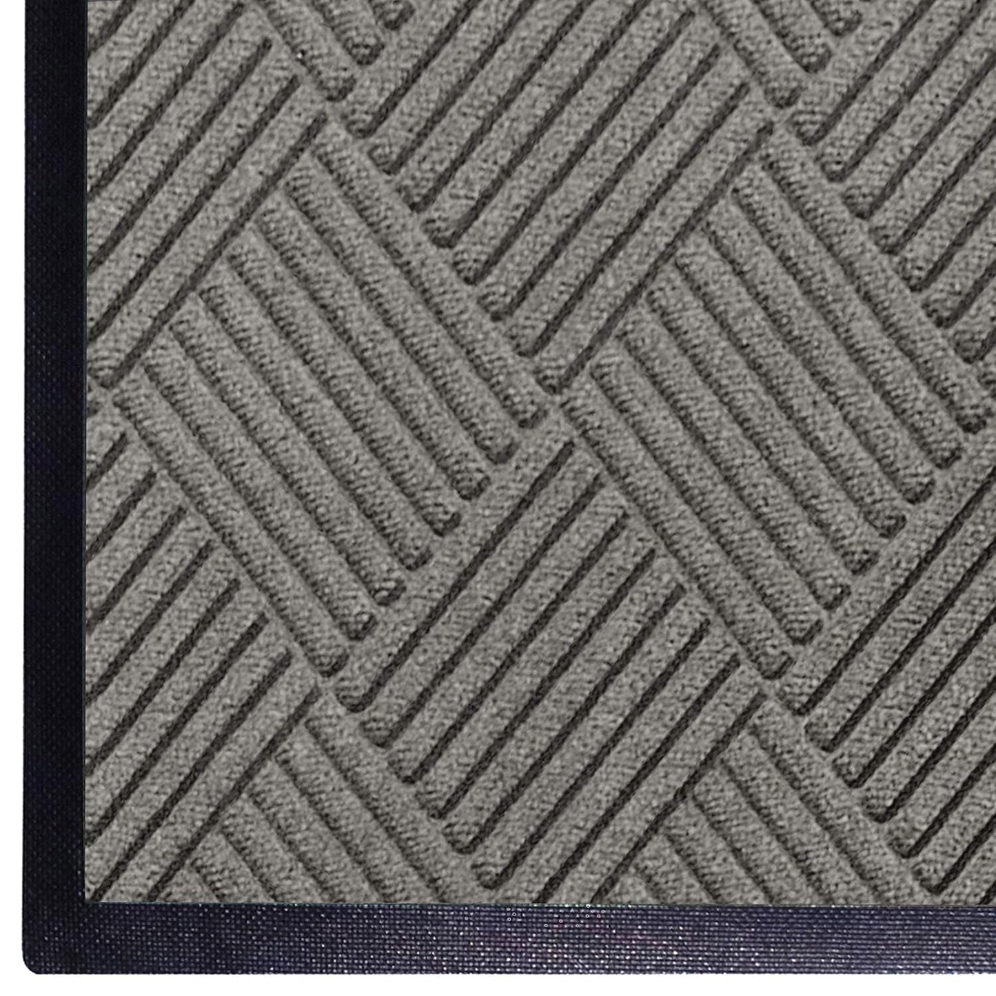 M+A Matting WaterHog Diamond | Commercial-Grade Entrance Mat with Rubber Border – Indoor/Outdoor, Quick Drying, Stain Resistant Door Mat (Grey, 6' x 12')