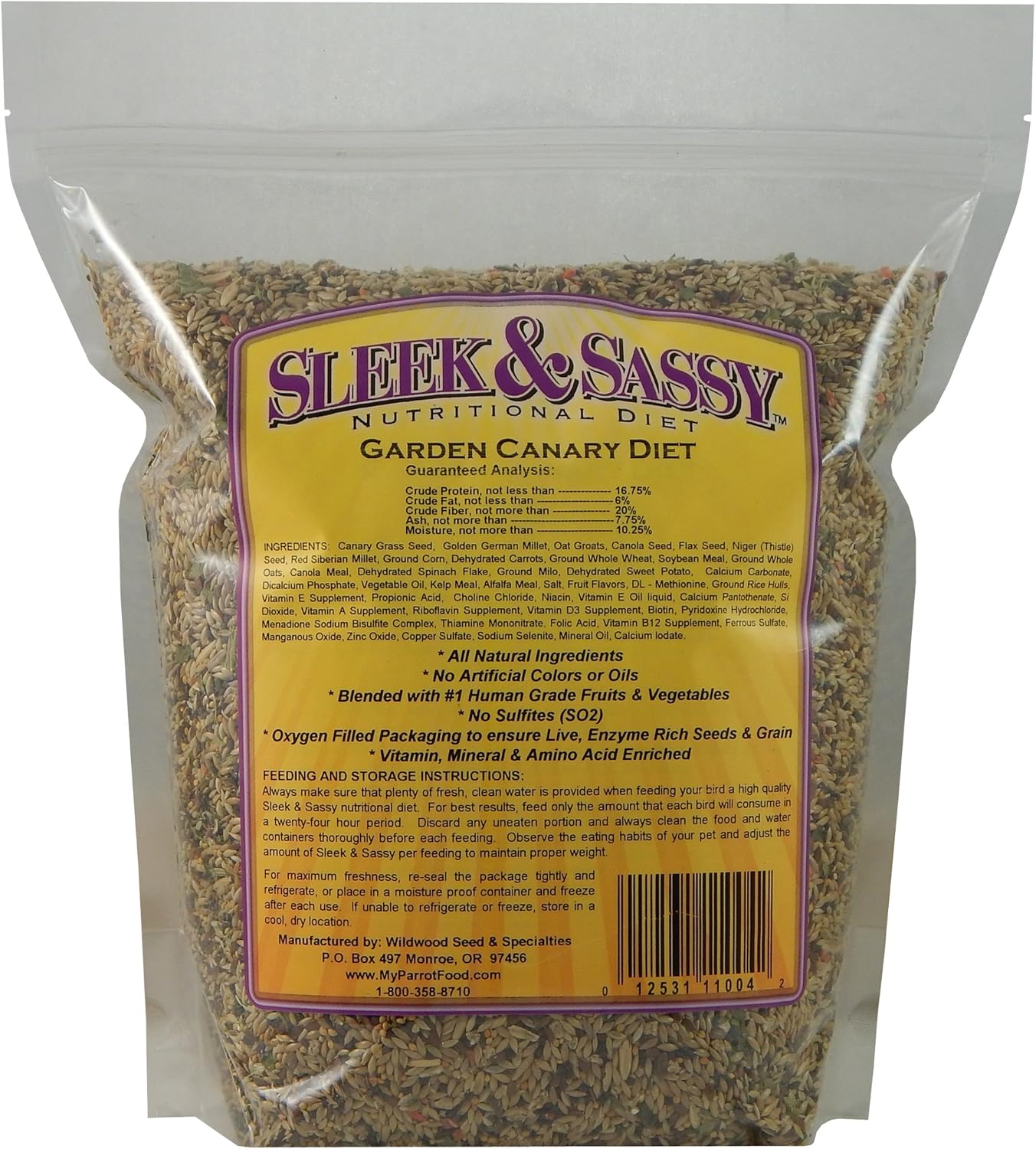SLEEK & SASSY Garden Canary Bird Food (4 lbs.)
