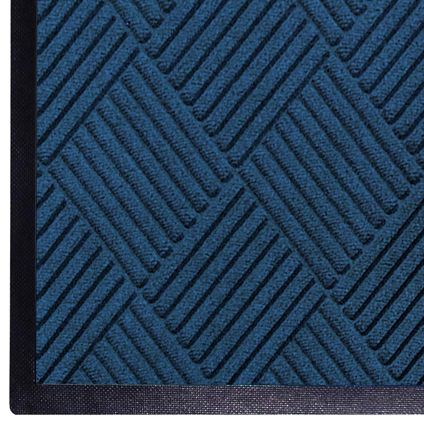 M+A Matting WaterHog Diamond | Commercial-Grade Entrance Mat with Rubber Border – Indoor/Outdoor, Quick Drying, Stain Resistant Door Mat (Navy, 3' x 8')