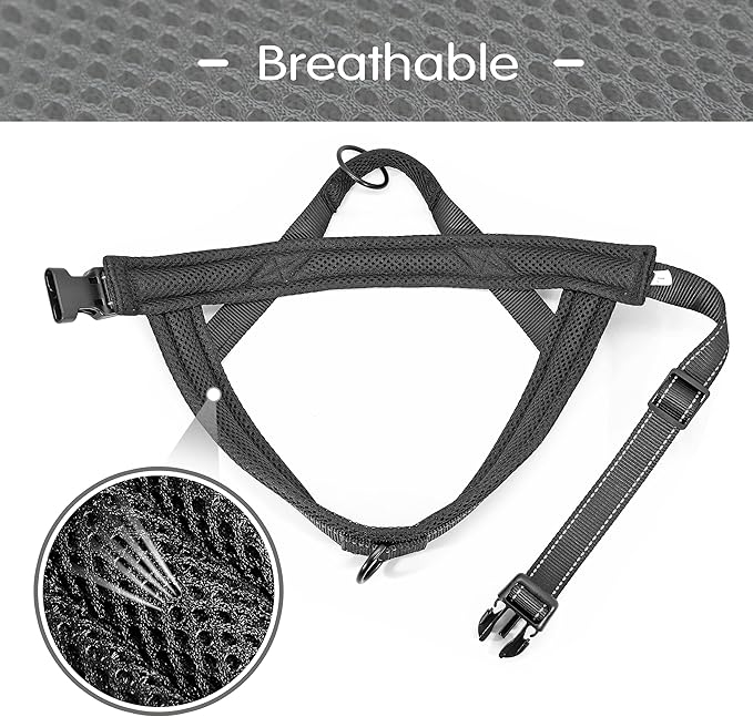 Didog No Pull Dog Harness with Soft Mesh Padded,Reflective & Quick Fit Light Weight Dog Strap Vest Harness,Easy for Walking Training (M:Chest 21-26", Mesh-Black)