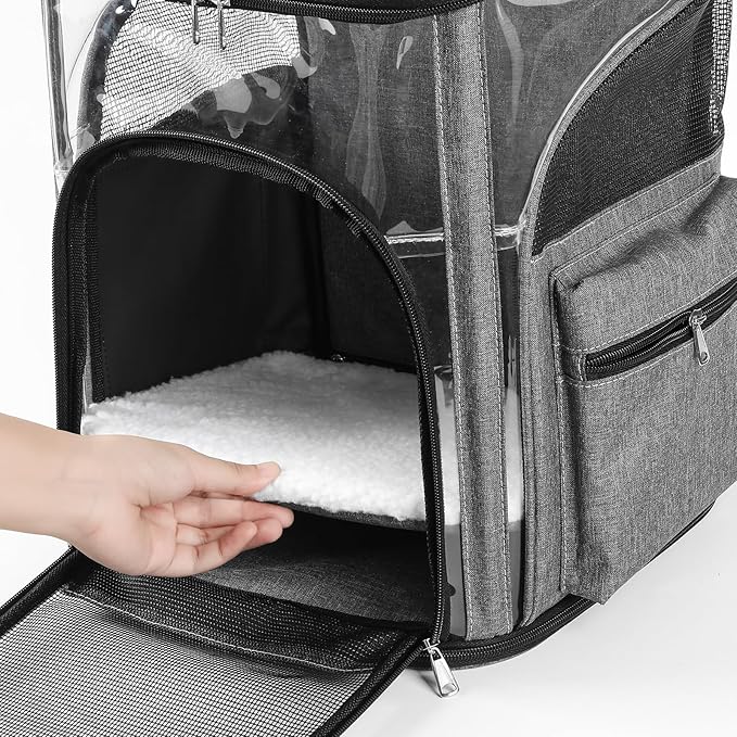 Cat Carriers Dog Carrier Pet for Small Medium Cats Dogs Puppies up to 25 Lbs, TSA Airline Approved Soft Sided, Collapsible Travel Puppy - Black Grey (M: 13" LX11.4 WX17.3 H, Black)