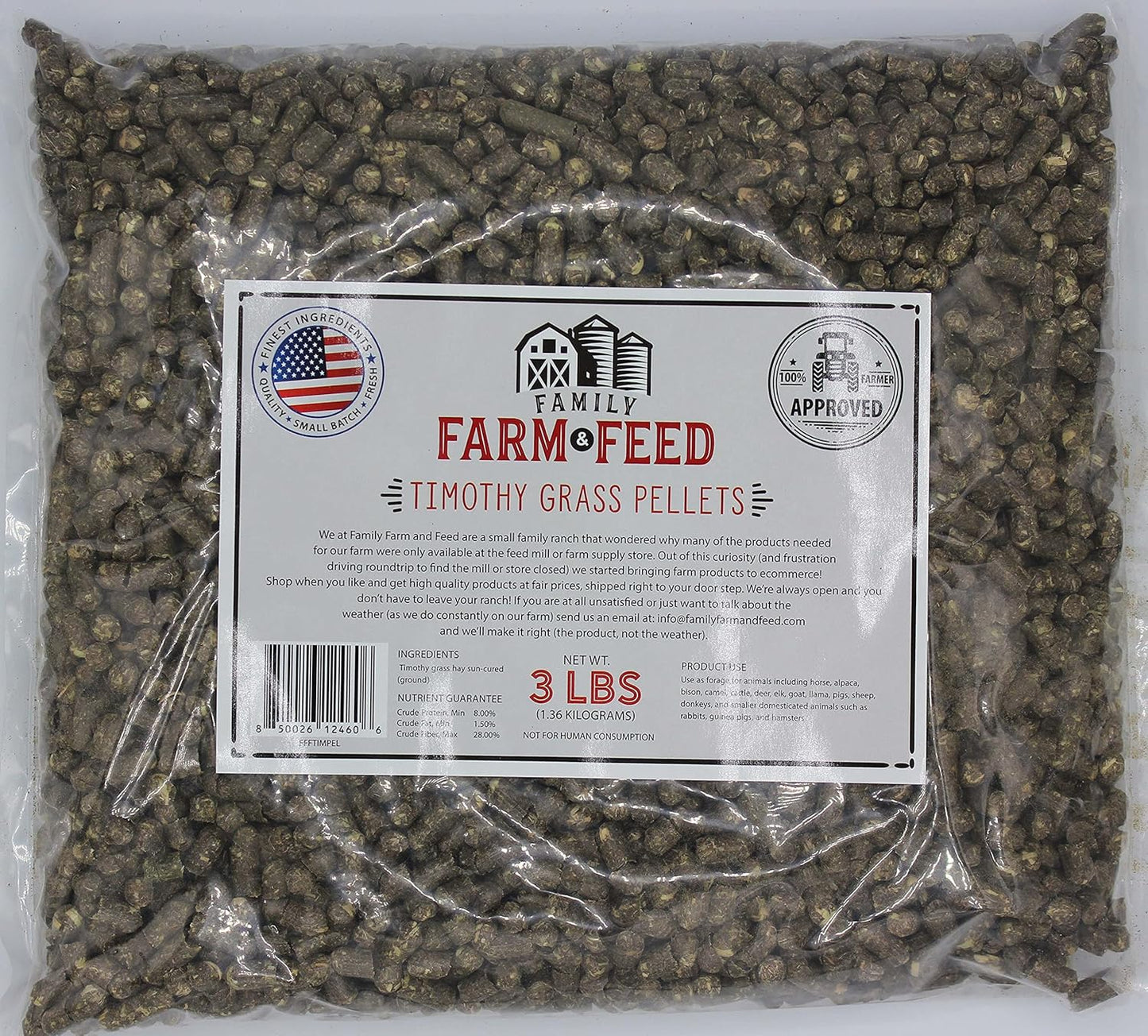 | Timothy Grass Food | Small Pet | Young and Adult | Pellets | 3 Pounds