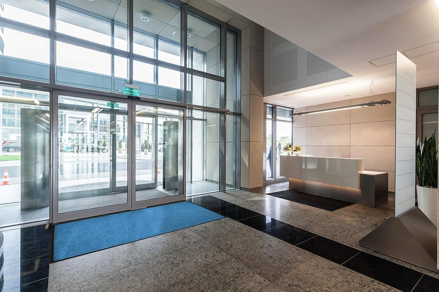 M+A Matting WaterHog Diamond | Commercial-Grade Entrance Mat with Rubber Border – Indoor/Outdoor, Quick Drying, Stain Resistant Door Mat (Dark Brown, 4' x 8')