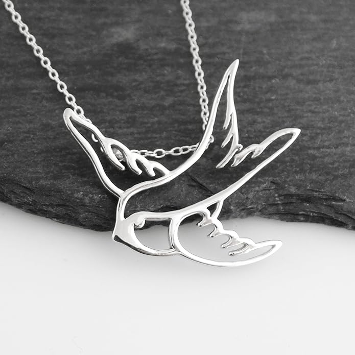 FashionJunkie4Life Sterling Silver Bird Pendant Necklaces for Women