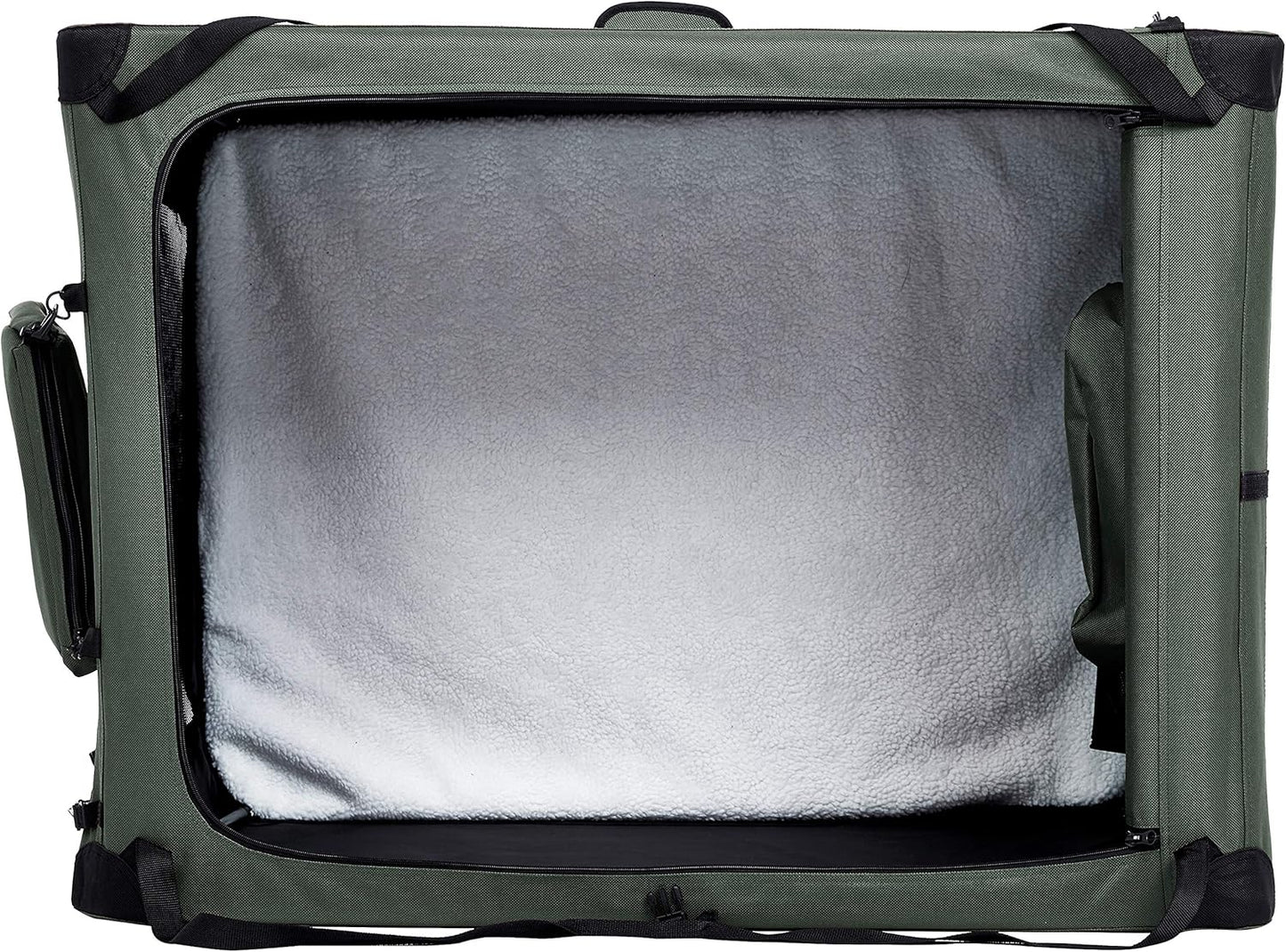 Amazon Basics Folding Portable Soft Pet Dog Crate Carrier Kennel, 42 x 31 x 31 inches, Grey