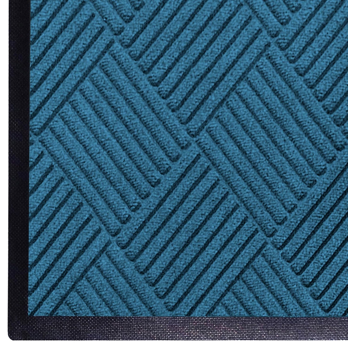 WaterHog Diamond | Commercial-Grade Entrance Mat with Rubber Border – Indoor/Outdoor, Quick Drying, Stain Resistant Door Mat (Medium Blue, 3' x 6')