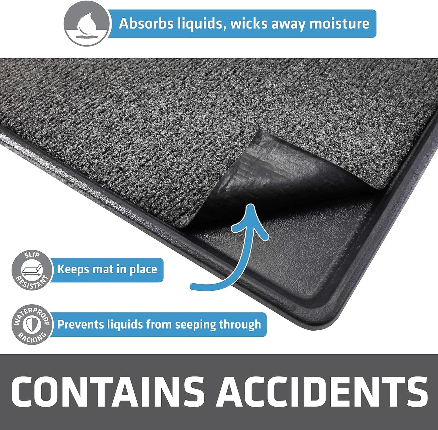 Drymate Premium Dog Crate Mat Liner, Absorbent, Waterproof, Non-Slip, Washable Puppy Pee Pad for Kennel Training - Use Under Pet Cage to Protect Floors, Cut to Fit Design (USA Made) (Dgrey)(30”x45”)