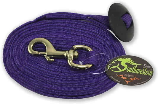 Southwestern Equine Lunge Line for Horses Cotton Horse Lunge Line with Bolt Snap & Rubber Stop (Purple, 24')