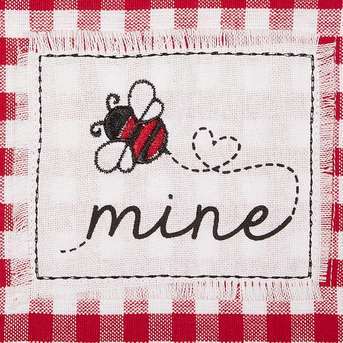 DII Valentine's Day Collection Kitchen, Dishtowel Set, 18x28, Love Grows Here Gingham, 3 Piece