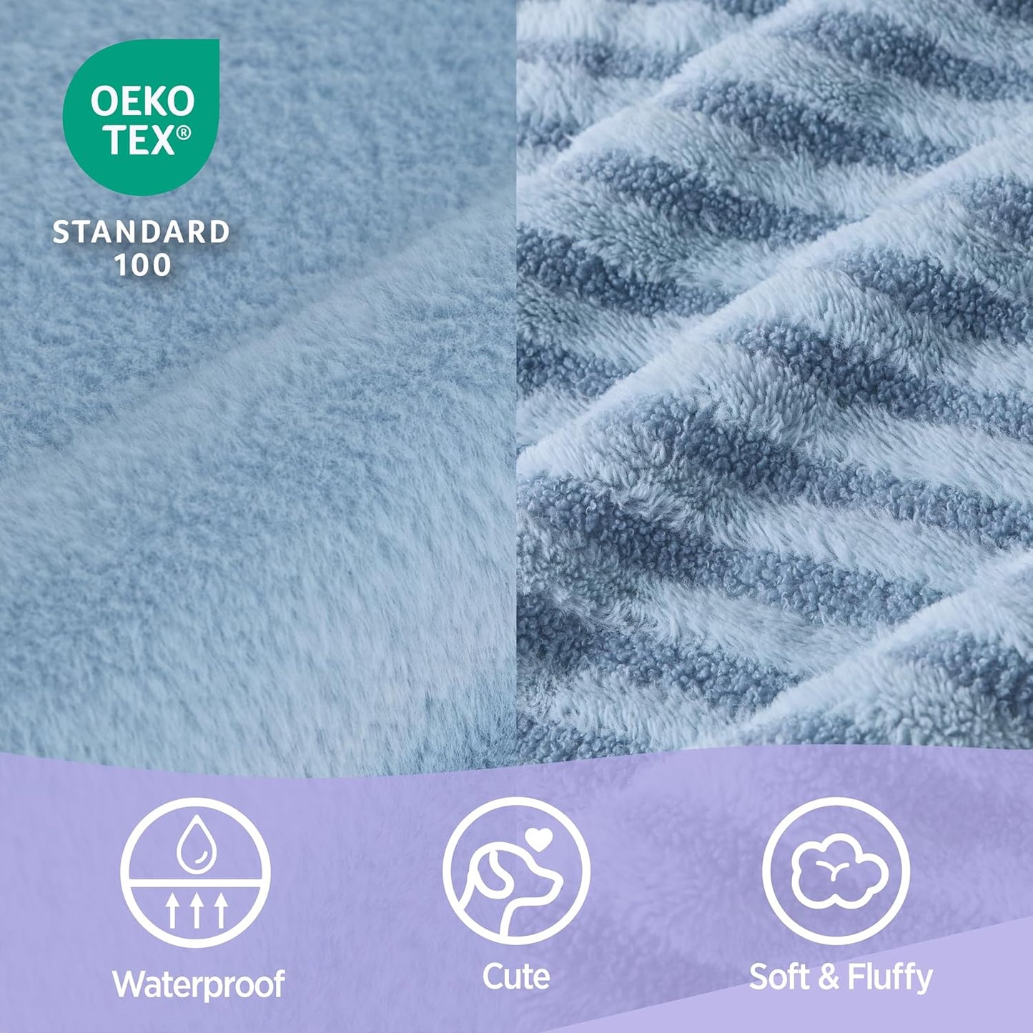 LE SURE Cute XL Dog Beds, Orthopedic Waterproof Dog Bed for Extra Large Dogs, Non-Slip Bottom and Egg-Crate Foam Big Pet Couch Sofa with Washable Removable Cover, Blue