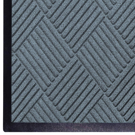M+A Matting WaterHog Diamond | Commercial-Grade Entrance Mat with Rubber Border – Indoor/Outdoor, Quick Drying, Stain Resistant Door Mat (Bluestone, 3' x 5')