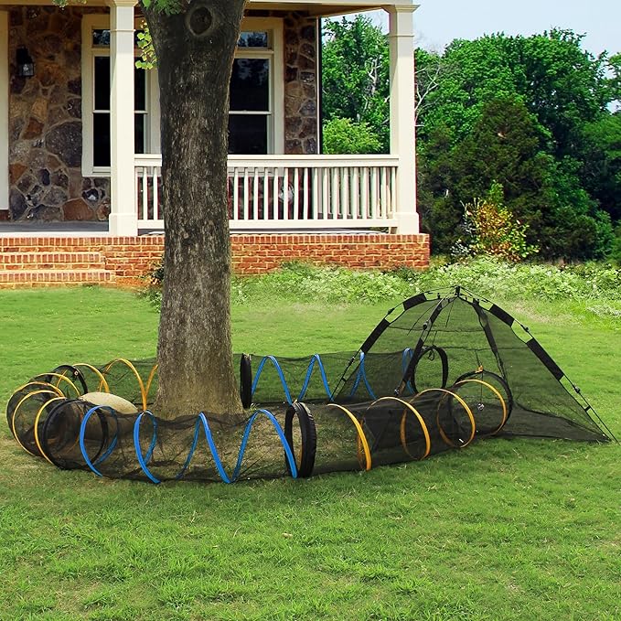 Cat Tent for Indoor and Outdoor Cat Enclosures(Outdoor, Tunnel, and Playhouse) Kitty Playpen X-Large Portable Kitten Tunnel Play Tents for Cats Rabbits and Small Animals