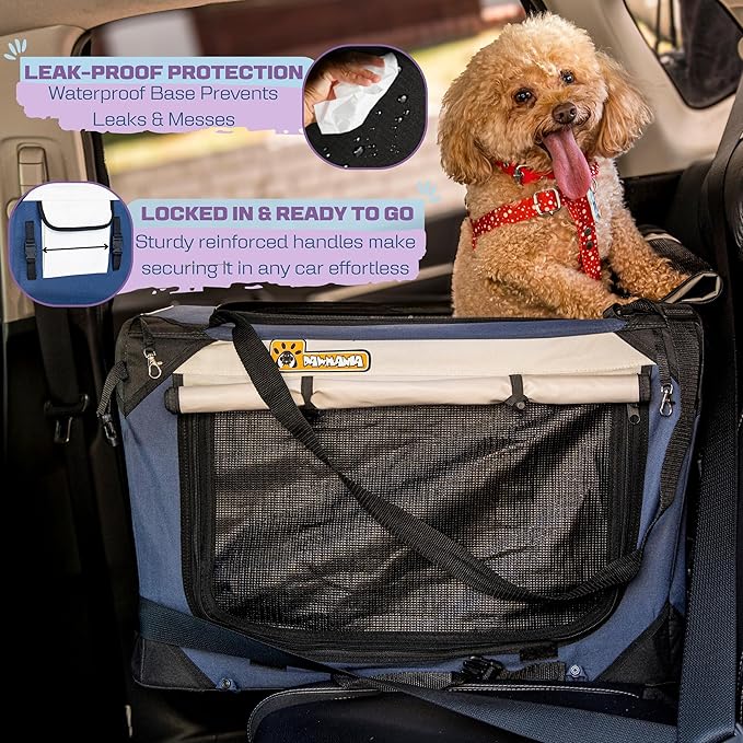 Extra Large Dog Cat Puppy Carrier 20"x13"x13" Foldable Soft Sided Travel Crate Portable Pet Kennel With Cushion Reduces Anxiety Saves Space Easy Vet Visits Secure Triple Entry Mesh Lightweight Durable