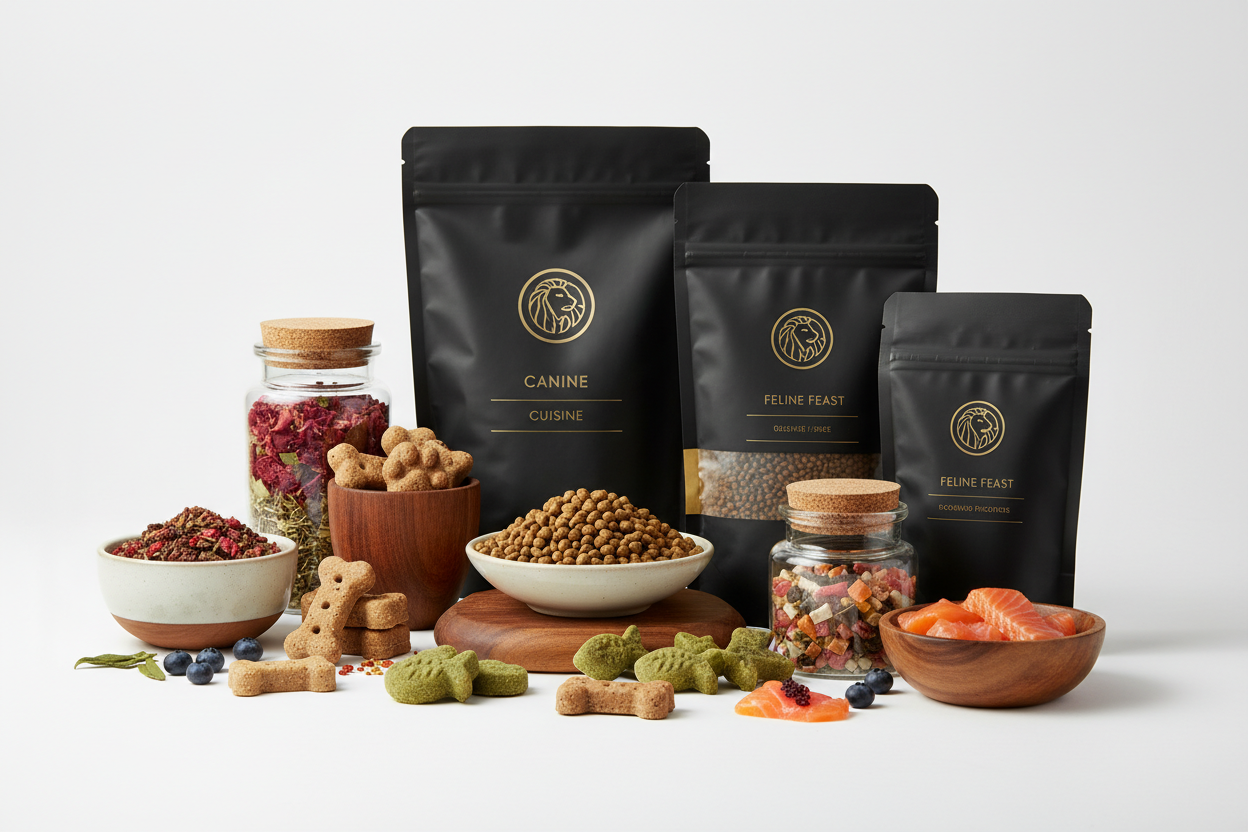 Premium Pet Food & Treats (make it real photo)